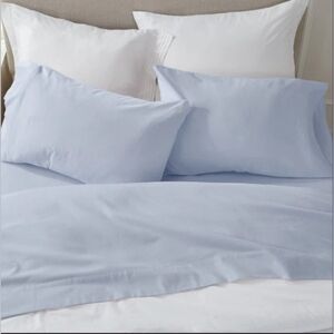 Home Collection Cotton Solid Light Blue Flannel King Sheet Set
